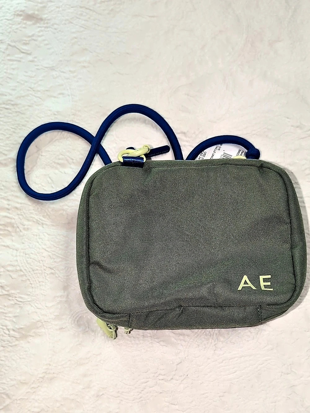 American Eagle Canvas Crossbody Bag in Green & Blue NWT